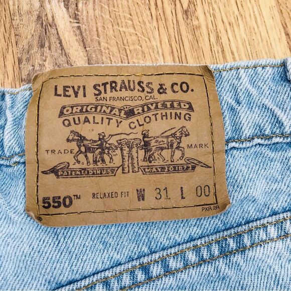 Vintage 90s LEVIS 550 Bermuda Orange Tab Jean Shorts Relaxed Fit 80s Size 31 - Picture 5 of 12